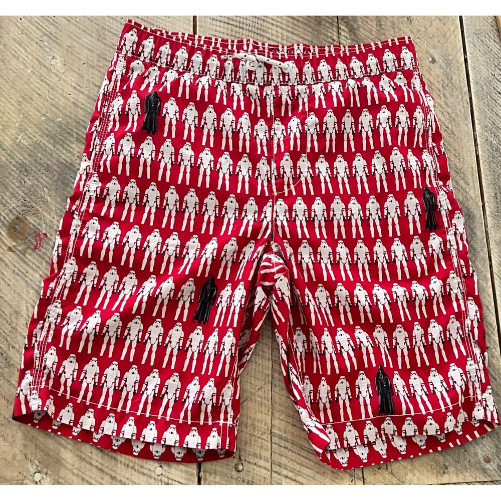 Gap Kids Star Wars Stormtrooper Darth Vader Swim Red Boys XL 12 Board Short